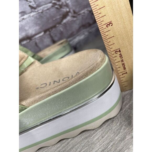 Vionic Brandie Mint Green Double Strap Slide Vegan Sandals Women’s Sz 8M US/39EU - Picture 12 of 16
